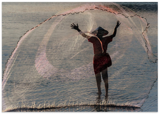 Fisherman Casting Net