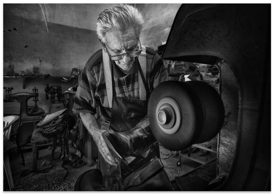 Old Shoemaker Working