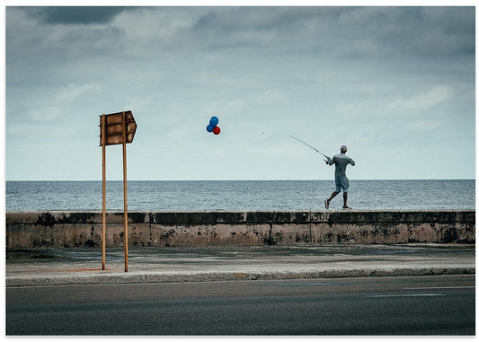 Seaside Fisherman with Balloons