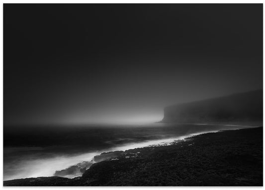 Misty Coastal Landscape