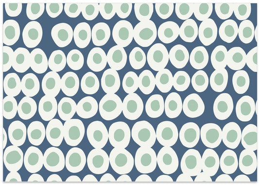 Blue Organic Ovals Pattern