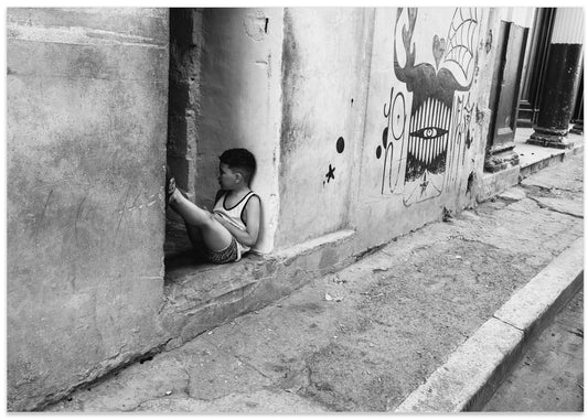 Boy in Urban Corner