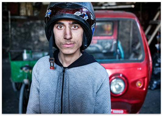 Young Man Helmet Portrait