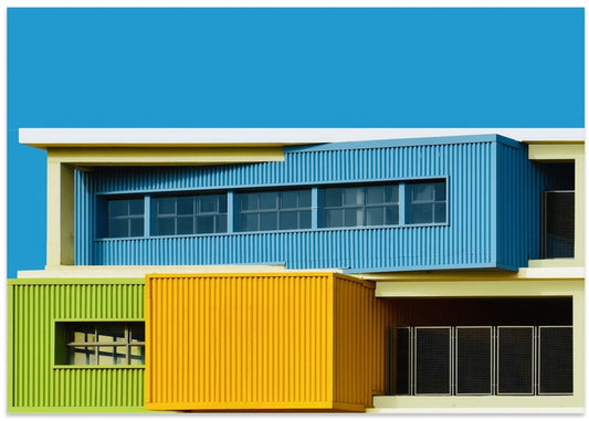 Abstract Color Block Building