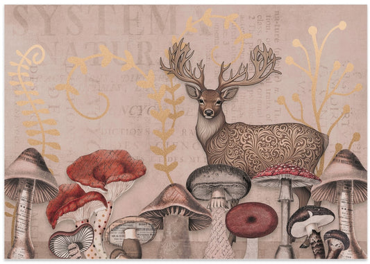 Vintage Botanical Forest Stag