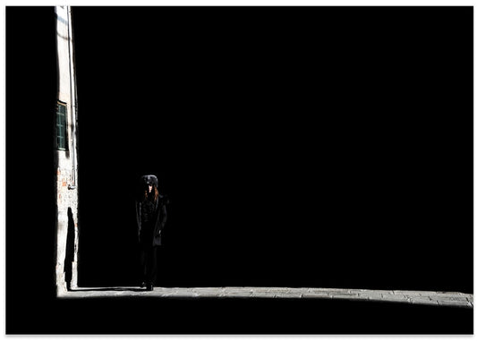 Solitary Figure Alley Light