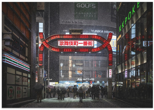 Snowy Tokyo Street