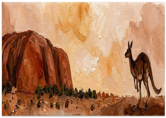 Kangaroo Watches Uluru Sunset