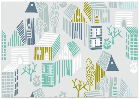 Whimsical Village Pattern