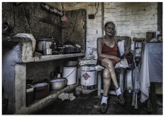 Elderly Woman Red Dress