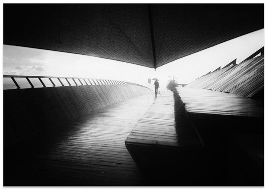 Lone Figure Rainy Path