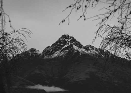 Mountain Peak Through Bare Branches