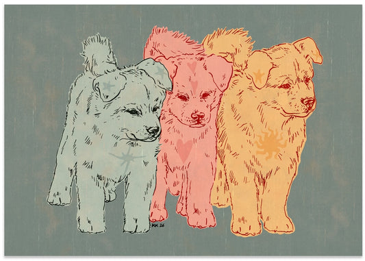 Colorful Pop Art Puppies