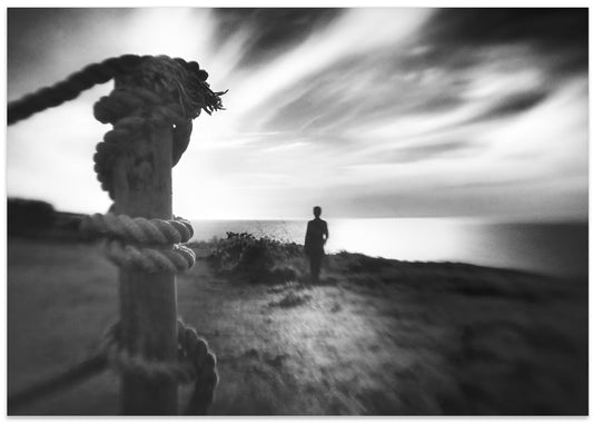 Lone Figure Sea Horizon