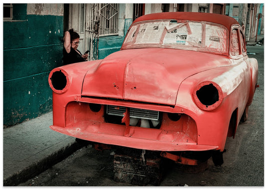 Classic Red Car Restoration Project