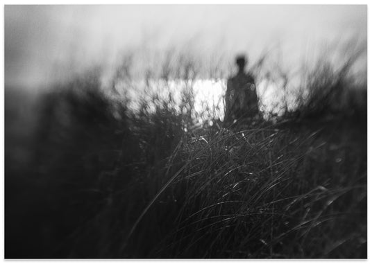 Blurred Figure Ocean Dunes