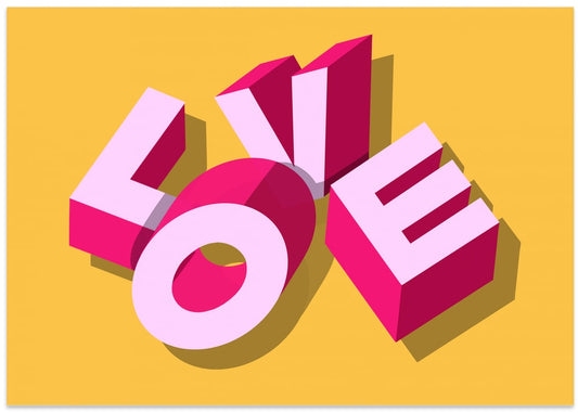 3D Pink Love Word