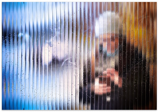 Blurred Figure Behind Glass