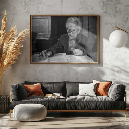 Elegant Woman Writing Music