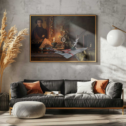 Candlelit Literary Desk