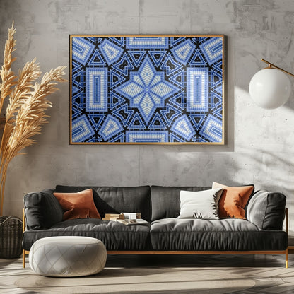 Blue Geometric Star Pattern