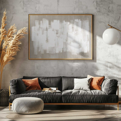 White On Beige Abstrct