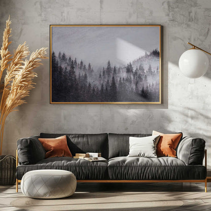 Misty Forest Landscape – Original Watercolor Painting on Textured Paper by Marina Kozyr