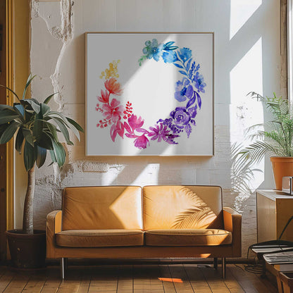 Ombre watercolor wreath