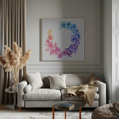 Ombre watercolor wreath