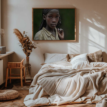 Pensive African Girl Portrait