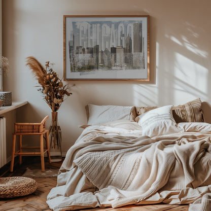 Distressed Chicago Skyline