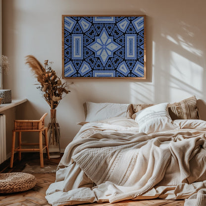 Blue Geometric Star Pattern