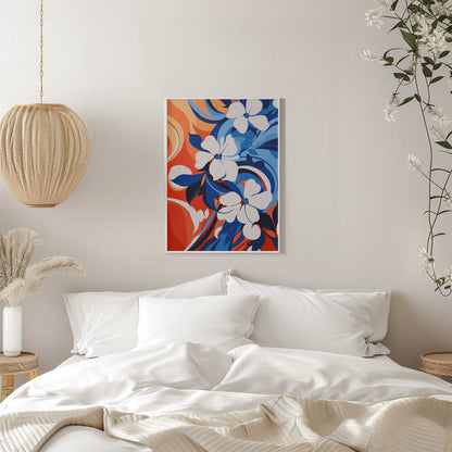 White Flowers And Teal Leaves