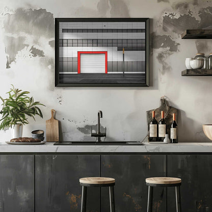 Geometric Red Door