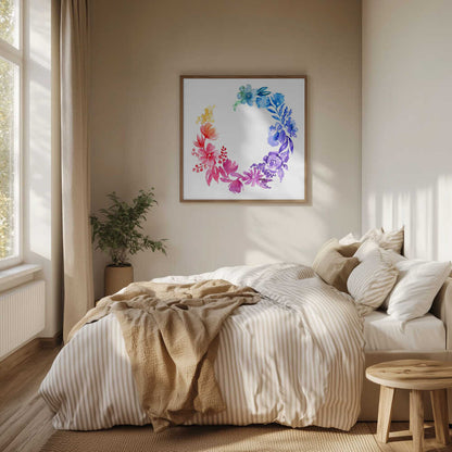 Ombre watercolor wreath