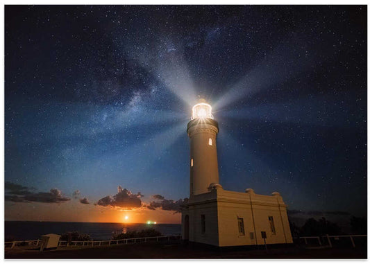 Moonrise and Lighthouse
