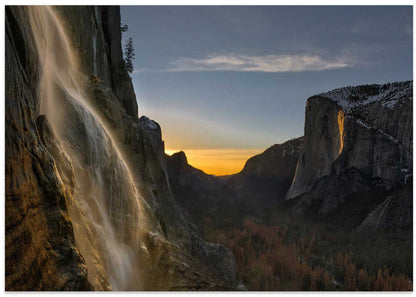 Yosemite Sunset Waterfall