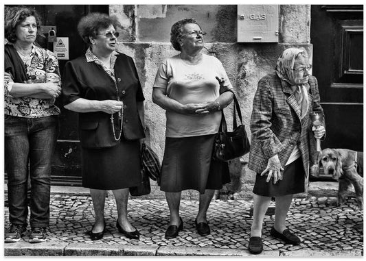 Four Women and Dog