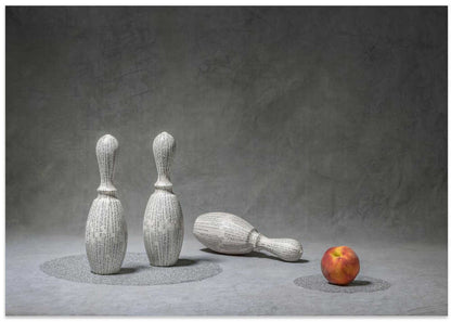 Peach and Paper Bowling Pins