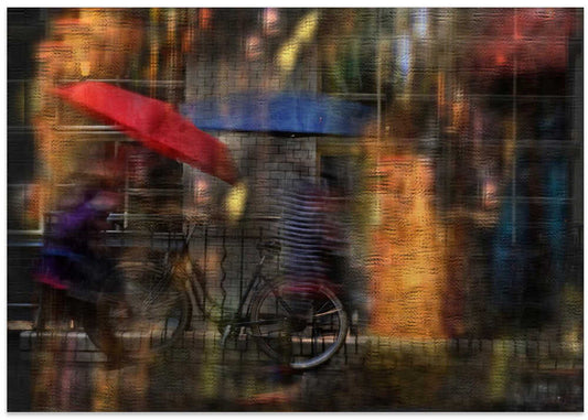 Red Umbrella City Rain
