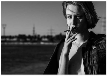 Pensive Woman Smoking