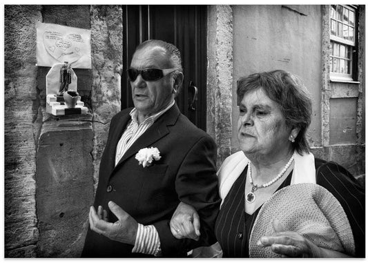 Elderly Couple European Street