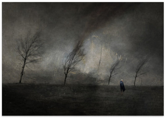 Lone Figure Dark Landscape