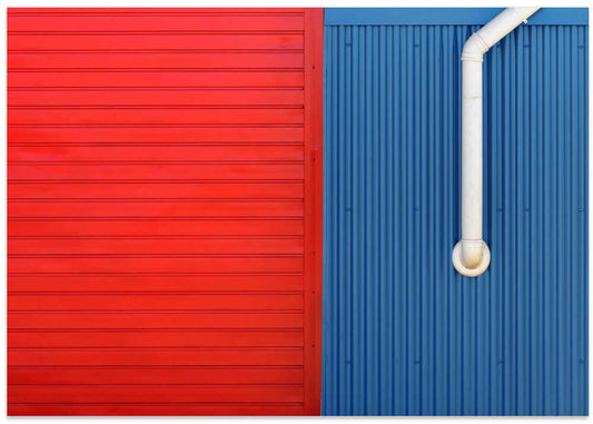 Vibrant Red Blue Walls