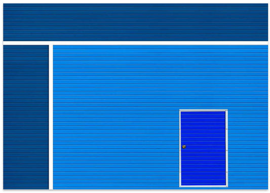 Geometric Blue Door