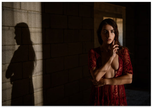 Enigmatic Woman in Red