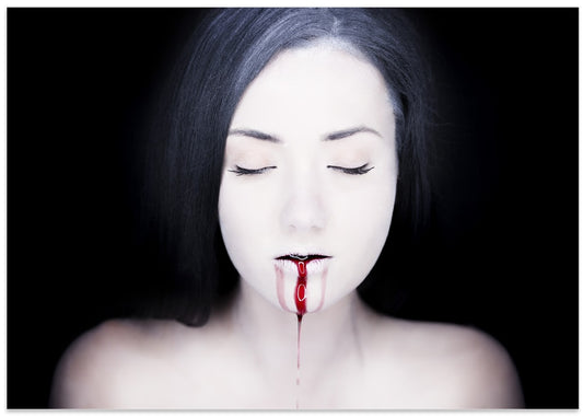 Vampire Woman Dripping Blood