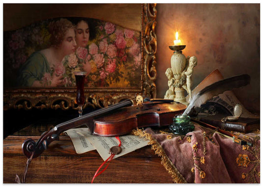 Candlelit Music Still Life