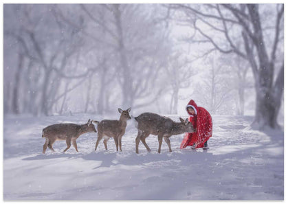 Winter Child and Deer
