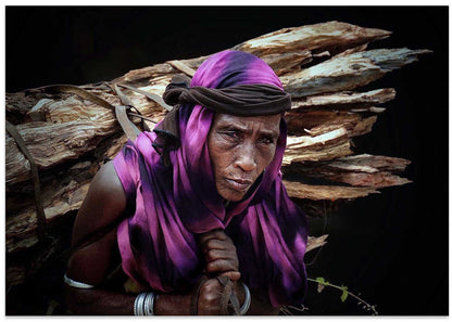 Purple Scarf Wood Carrier